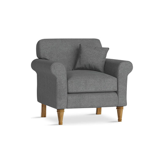 Devonshire Charcoal Grey Fabric Armchair