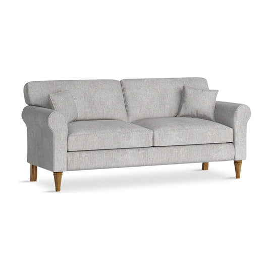 Devonshire Light Grey Fabric Three Seater Sofa