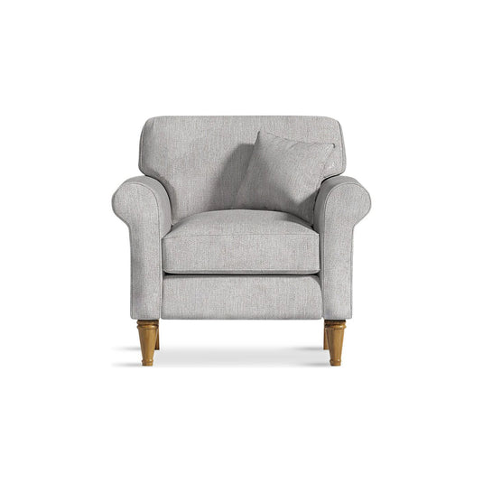 Devonshire Light Grey Fabric Armchair
