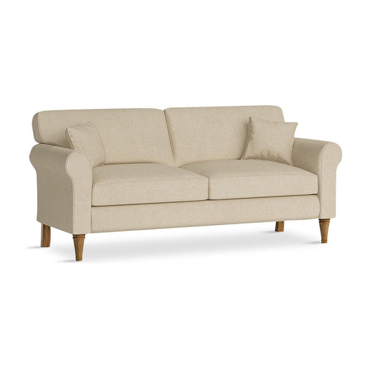 Devonshire Cream Fabric Three Seater Sofa
