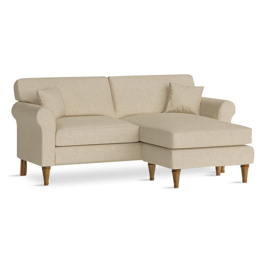 Devonshire Cream Fabric Right Hand Facing Chaise Corner Sofa