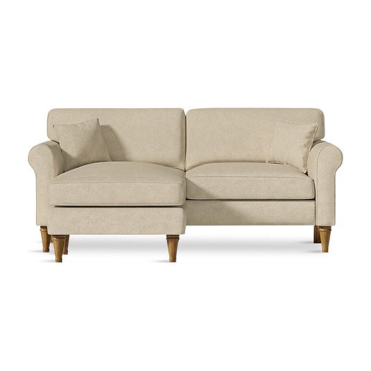 Devonshire Cream Fabric Left Hand Facing Chaise Corner Sofa