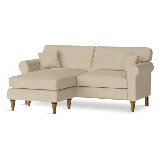 Devonshire Cream Fabric Left Hand Facing Chaise Corner Sofa
