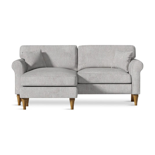 Devonshire Light Grey Fabric Left Hand Facing Chaise Corner Sofa