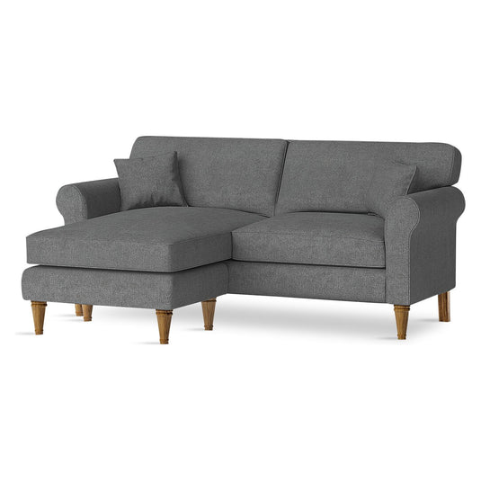 Devonshire Charcoal Grey Fabric Left Hand Facing Chaise Corner Sofa