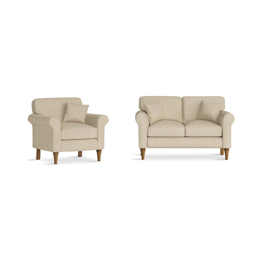 Devonshire Cream Fabric Two Seater Sofa