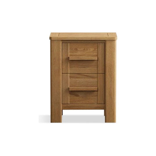 Solid Oak 2 Drawer Bedside Chest