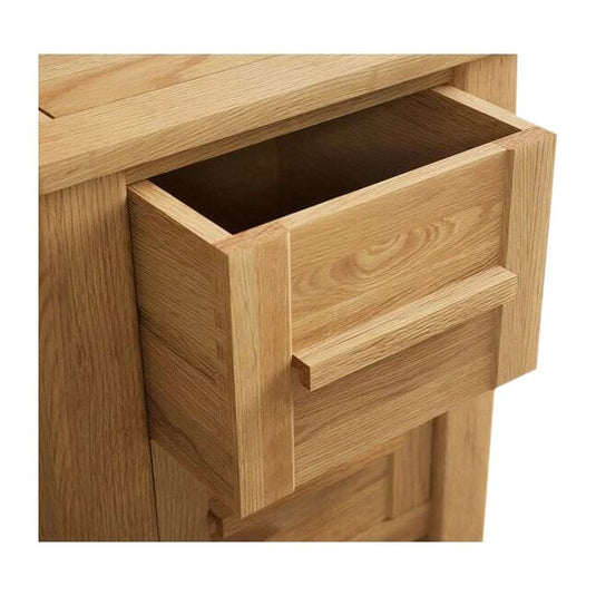 Solid Oak 2 Drawer Bedside Chest
