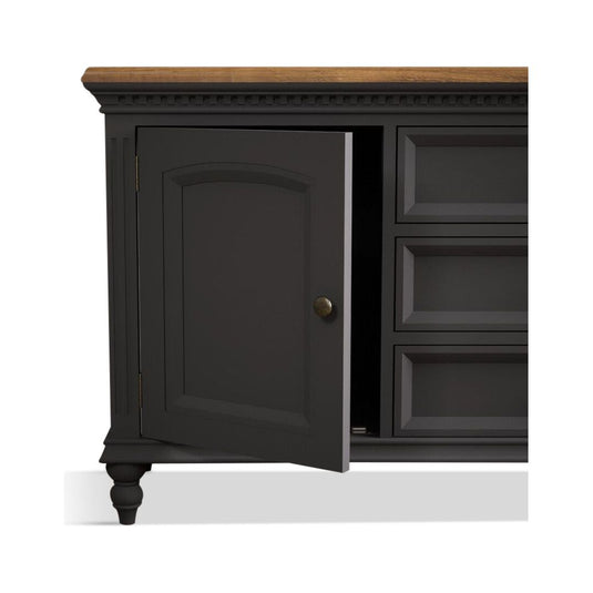 Philippe Oak and Charcoal Grey Painted Extra Large Sideboard