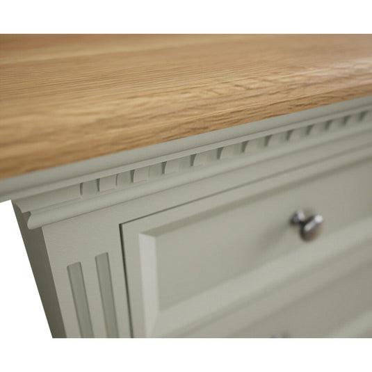 Phillipe Oak and Soft Green Painted 2 Over 3 Chest of Drawers