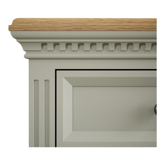 Phillipe Oak and Soft Green Painted 2 Over 3 Chest of Drawers