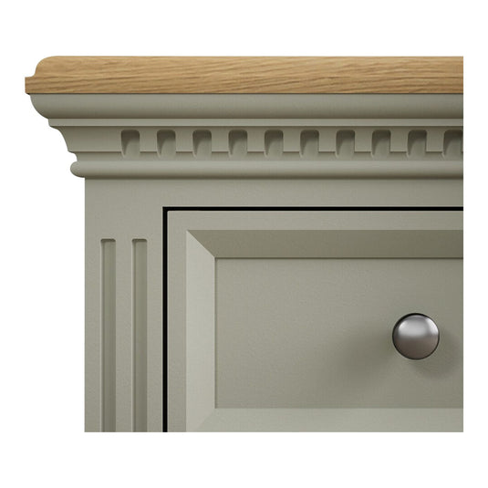 Phillipe Oak and Soft Green Painted 2 Drawer Bedside Chest