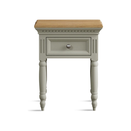 Phillipe Oak and Soft Green Painted Bedside Table