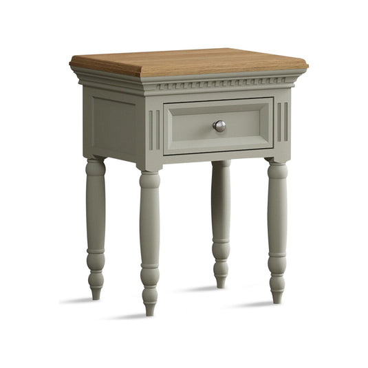 Phillipe Oak and Soft Green Painted Bedside Table