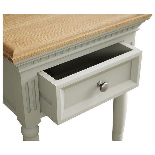 Phillipe Oak and Soft Green Painted Bedside Table