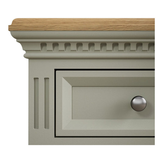 Phillipe Oak and Soft Green Painted Bedside Table