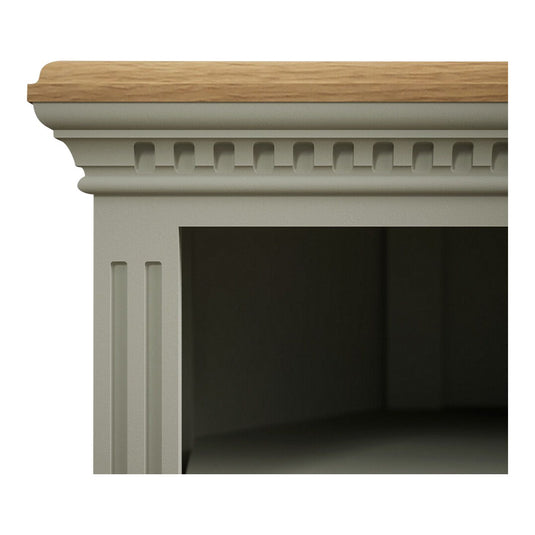 Phillipe Oak and Soft Green Painted Corner TV Cabinet