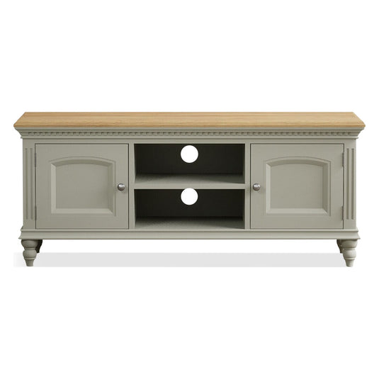 Phillipe Oak and Soft Green Painted Large TV Cabinet