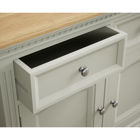 Phillipe Oak and Soft Green Painted Small Sideboard