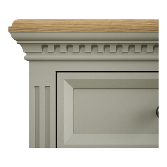 Phillipe Oak and Soft Green Painted Small Sideboard