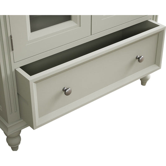 Phillipe Oak and Soft Green Painted Glazed Display Cabinet