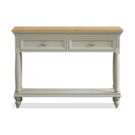 Phillipe Oak and Soft Green Painted Console Table