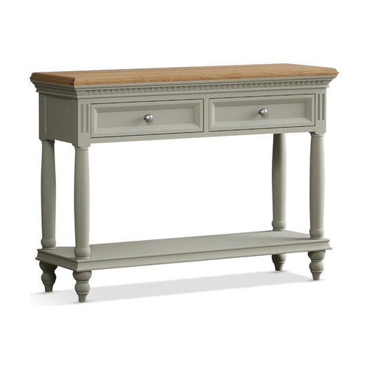 Phillipe Oak and Soft Green Painted Console Table
