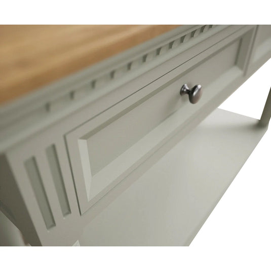 Phillipe Oak and Soft Green Painted Console Table