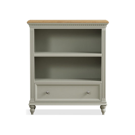 Phillipe Oak and Soft Green Painted Low Bookcase
