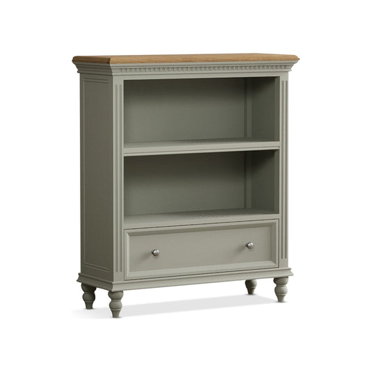 Phillipe Oak and Soft Green Painted Low Bookcase