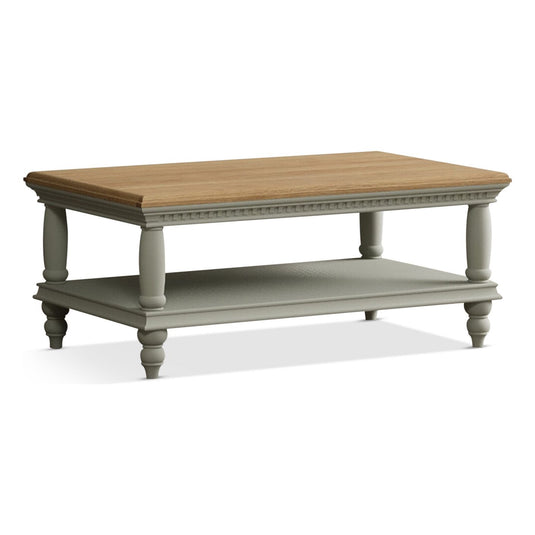 Phillipe Oak and Soft Green Painted Petite Coffee Table