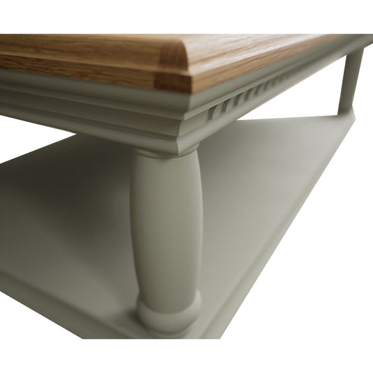 Phillipe Oak and Soft Green Painted Petite Coffee Table