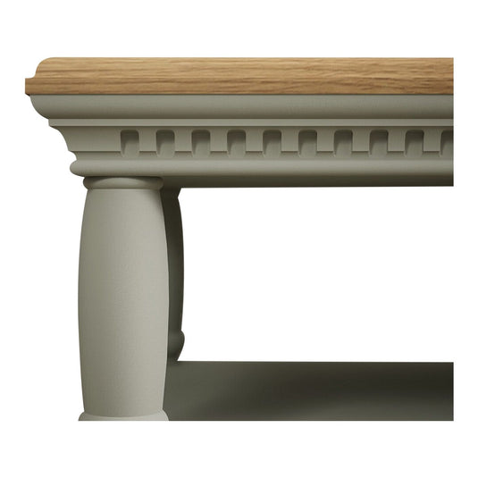 Phillipe Oak and Soft Green Painted Petite Coffee Table