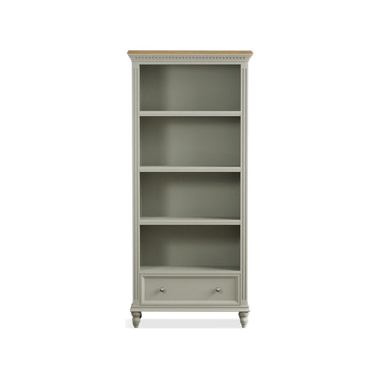 Phillipe Oak and Soft Green Painted Tall Bookcase
