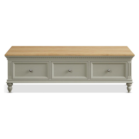 Phillipe Oak and Soft Green Painted 6 Drawer Extra Large Coffee Table