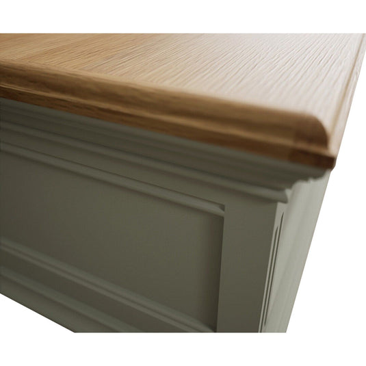 Phillipe Oak and Soft Green Painted 6 Drawer Extra Large Coffee Table