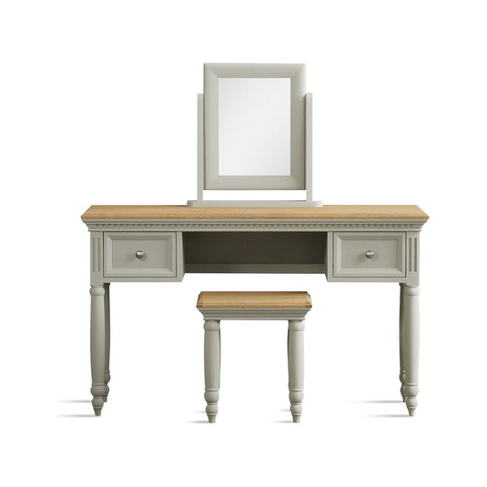 Phillipe Oak and Soft Green Painted Dressing Table Set