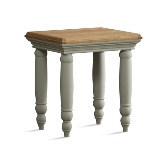 Phillipe Oak and Soft Green Painted Dressing Table Stool
