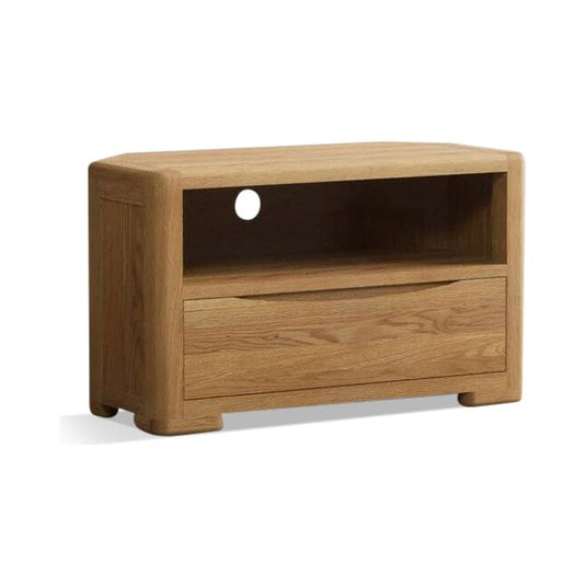 Dereham Solid Oak Corner TV Cabinet