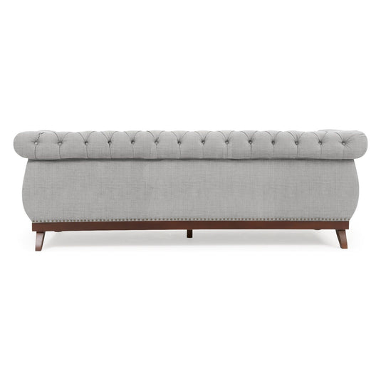 Harrow Chesterfield Grey Linen Fabric 3 Seater Sofa Sofa Harrow