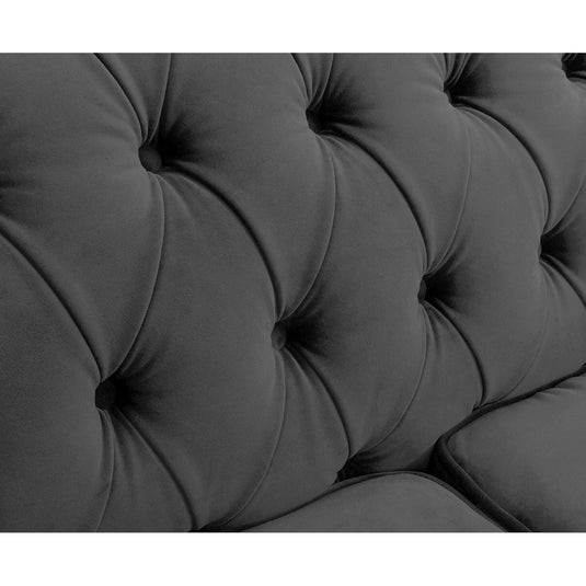Harrow Chesterfield Dark Grey Velvet 3 Seater Sofa Sofa Harrow
