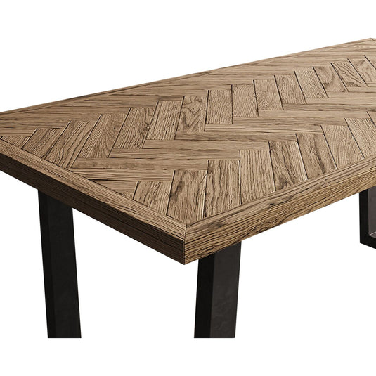 Roman 190cm Solid Oak and Metal Dining Table
