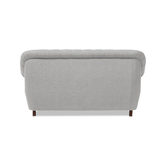 Eva Chesterfield Grey Linen Fabric 2 Seater Sofa Sofa Eva