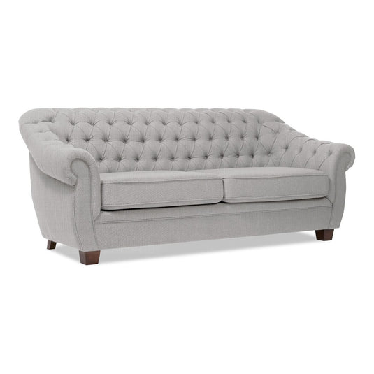 Eva Chesterfield Grey Linen Fabric 2 Seater Sofa Sofa Eva