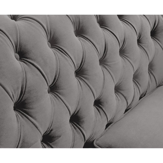 Eva Chesterfield Light Grey Velvet 2 Seater Sofa Sofa Eva