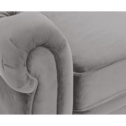 Eva Chesterfield Light Grey Velvet 2 Seater Sofa Sofa Eva