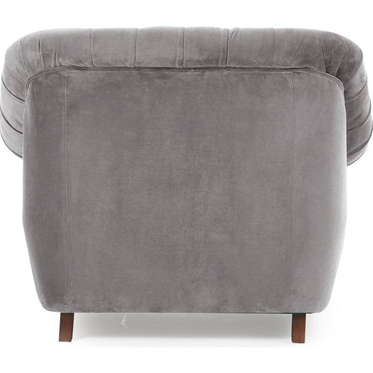 Eva Chesterfield Light Grey Velvet Armchair Armchairs Eva