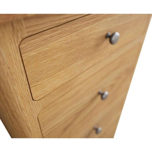 Sheringham Solid Oak 5 Drawer Tallboy
