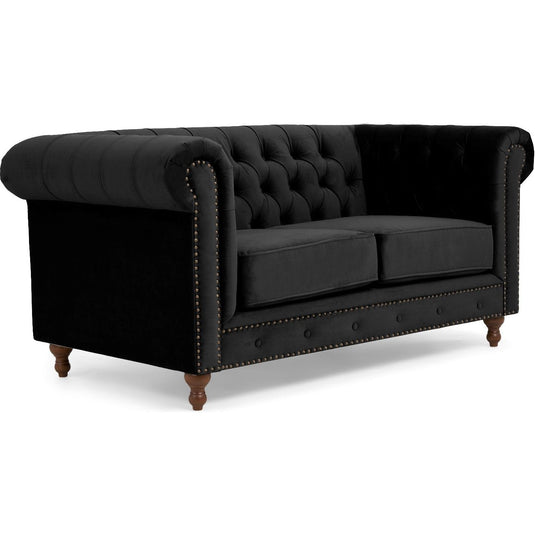 Westminster Chesterfield Black Velvet 2 Seater Sofa Sofa Westminster