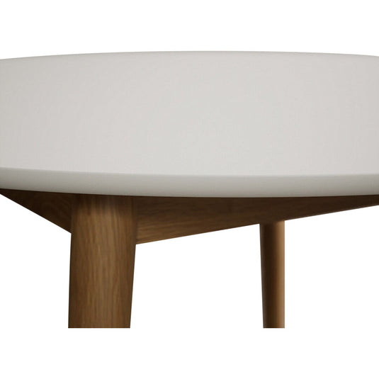 Sabrina 120cm Round Solid Oak and Signal White Painted Dining Table